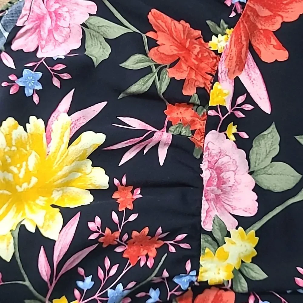 Old Navy Halter Sundress Spaghetti Strap Floral Print Tea Length Ruffle Dress